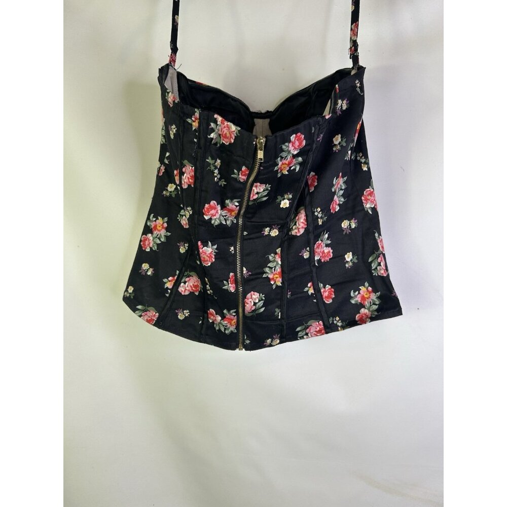 Vintage Y2K BeBe Rose Floral Bustier Corset Shirt Top Womens Small Rave - Picture 6 of 8